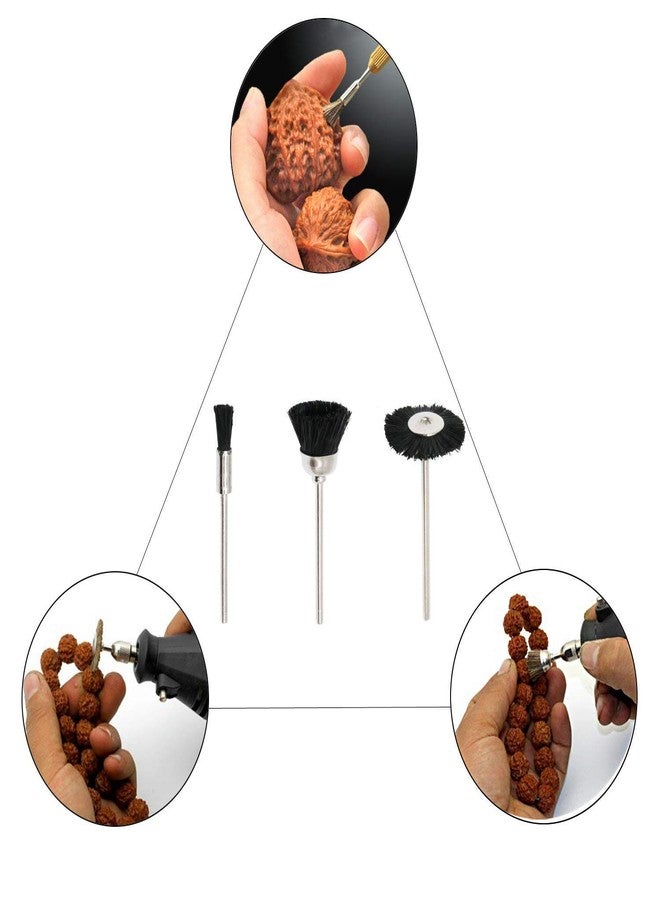 دي آي واي كرافتس مجموعة فرش تنظيف وتلميع يدوية الصنع بشعيرات نايلون ناعمة، مزودة بقاعدة سلكية، وساق 2.35 مم، متوافقة مع أدوات الحفر الدوارة من دريميل. (رقم التصميم 6، عبوة من 30 قطعة) - Image 4